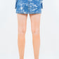 American Bazi Cargo Chic Jacquard Trim Cargo Mini Denim Skirt