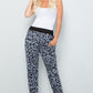 Celeste Take It Easy Contrast Sweatpants in Grey Leopard