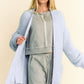 Davi & Dani Ribbed and Ready Ribbed Hem Button Up Long Sleeve Cardigan
