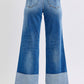 Judy Blue Rae Distressed High Waist Wide Leg Jeans