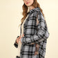 VERY J Falling For Plaid Contrast Plaid Raw Detail Shirt in Black