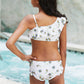 Marina West Swim Float On Asymmetric Neck Two-Piece Set in Daisy Cream