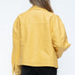 How Dare U My Favorite Layer Drawstring Hem PU Leather Zip Up Jacket in Pale Yellow