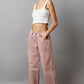 POL Autumn Embellishments Gradient Wide Leg Pants in Dusty Pink