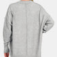 Zenana Everyday Cozy High-Low Hem Drop Shoulder Sweater in Grey