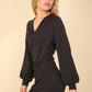 VERY J Ruched and Ready Bodycon Mini Dress in Black