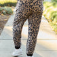 Celeste Design Take It Easy Contrast Sweatpants in Mocha Leopard