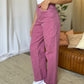 RFM Raelene High Rise Garment Dye Wide Leg Jeans in French Rose