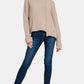 Zenana Wild Wonderland Asymmetric Hem Drop Shoulder Sweater in Ash Mocha