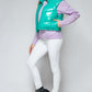 Snobbish A Quilted Touch Zip Up Turtleneck Shiny Quilted Vest in Green