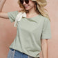 BiBi Embracing Ribbons Tied Ribbon One Shoulder Short Sleeve T-Shirt