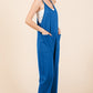 Culture Code Current Mood Sleeveless Jumpsuit with Pockets in Azula Blue