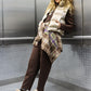VERY J Metallic Star Shiny Metallic Zip Up Puffer Vest in Champagne