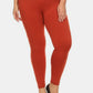 Yelete Ready For Action Seamless High Waist Fleece Leggings in Orange-Red