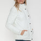 YMI Cozy Perfection Pocketed Zip Up Turtleneck Puffer Jacket in White