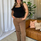 RFM Dawn High Rise Garment Dye Wide Leg Jeans in Coffee