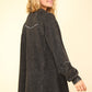 VERY J Oversized Memories Mineral Washed Oversized A-Line Mini Dress in Black