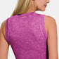 Zenana Make Your Own Summer Washed Ribbed Seamless Crop Tank with Bra Pad in Light Plum