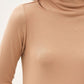 Be Cool Finding My Balance Mock Neck Long Sleeve T-Shirt in Camel