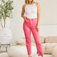 RFM Dylan Tummy Control High Waist Raw Hem Crop Jeans in Sunkissed