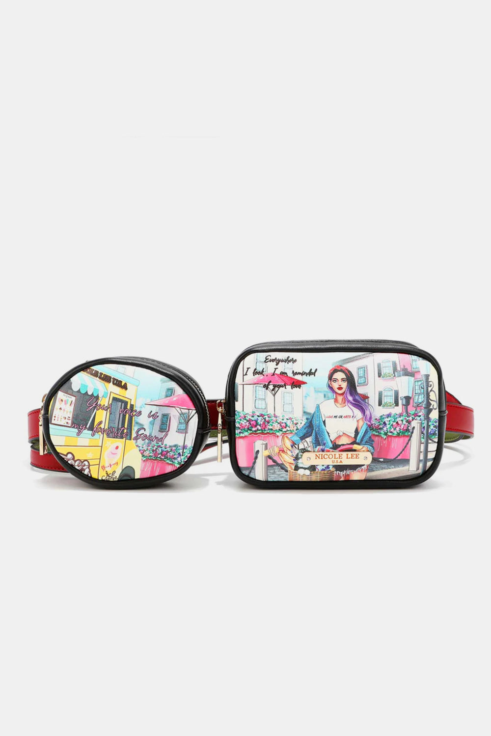 Nicole Lee USA My Partner In Crime Double Pouch Fanny Pack