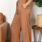 Double Take Going With The Flow Drawstring Smocked Waist Wide Leg Pants