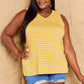 Doublju Talk To Me Striped Sleeveless V-Neck Top in Yellow Gold
