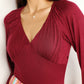 Culture Code Red Red Wine V-Neck Bodysuit
