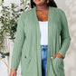Basic Bae All Day Everyday Ribbed Open Front Cardigan with Pockets