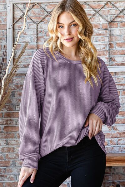 Heimish Serenity in Purple Dropped Shoulder Blouse