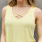 BOMBOM Rockin' It Criss Cross Front Detail Sleeveless Top in Butter Yellow