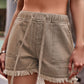 Essentially Yours Drawstring Raw Hem Denim Shorts