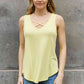 BOMBOM Rockin' It Criss Cross Front Detail Sleeveless Top in Butter Yellow
