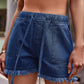 Essentially Yours Drawstring Raw Hem Denim Shorts