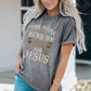 This Mama Runs on Coffee and Jesus Round Neck Graphic Tee