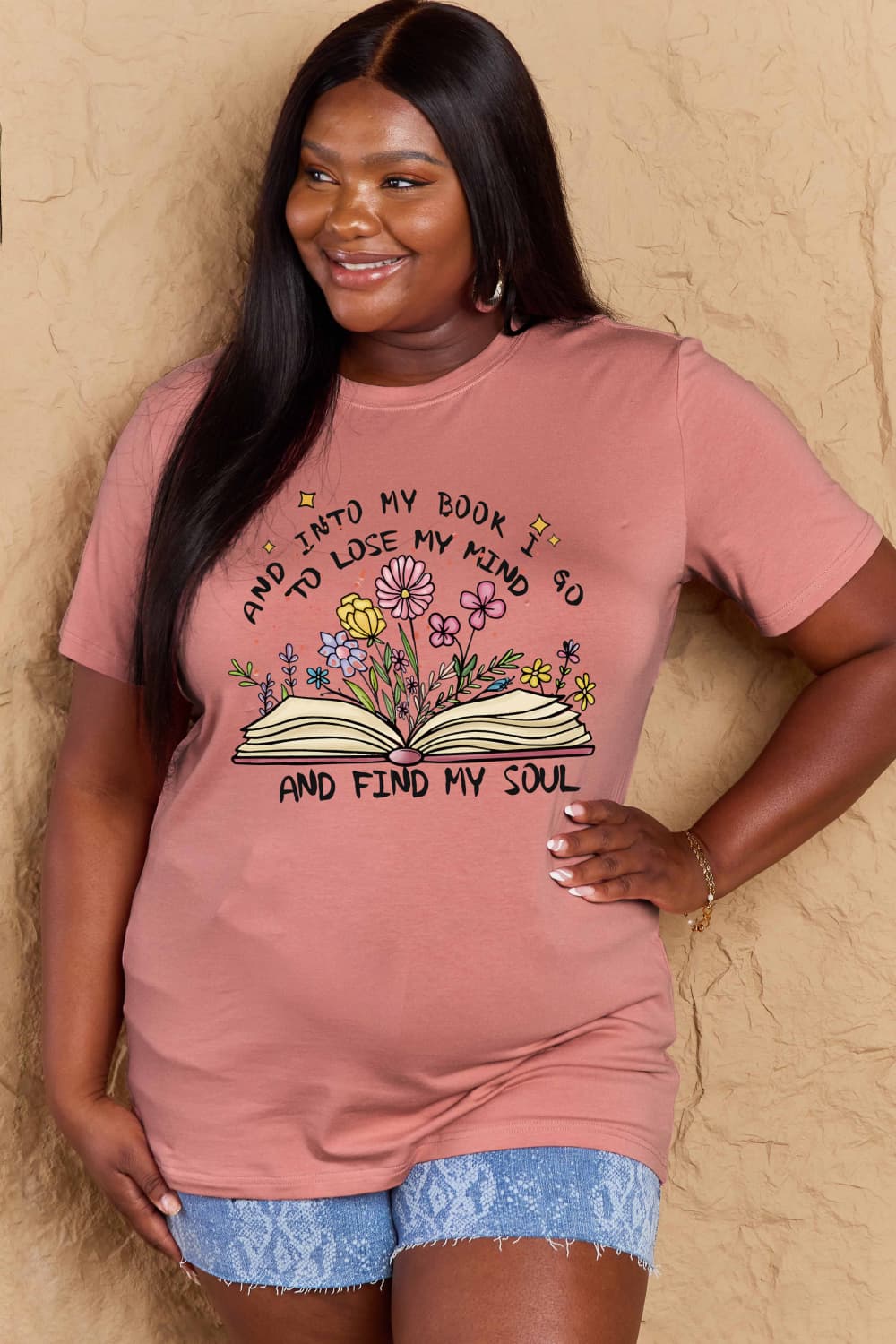 Simply Love Books, Flowers, Soul Graphic Cotton Tee