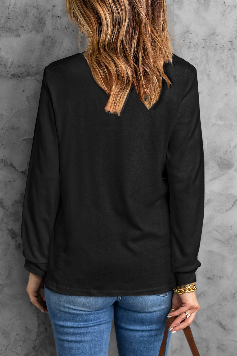Sunset Walk Round Neck Long Sleeve Top
