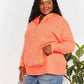 Double Take Tangerine Skies Quarter-Snap Dropped Shoulder Hoodie