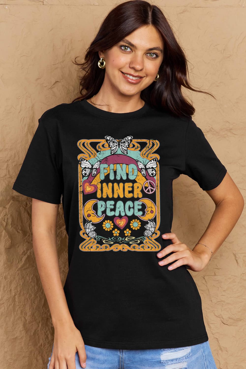 Simply Love FIND INNER PEACE Graphic Cotton T-Shirt