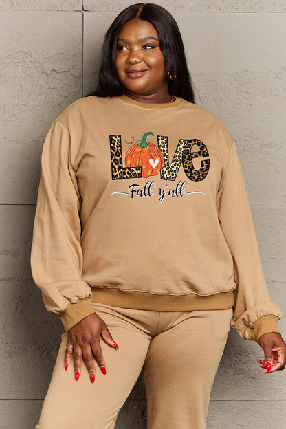 Simply Love LOVE FALL Y'ALL Graphic Sweatshirt