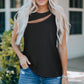 Pandora Ribbed Round Neck Cutout Top