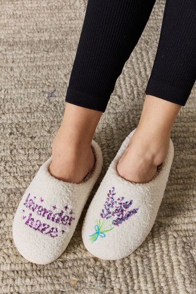 Melody Lavender Haze Sequin Pattern Cozy Slippers