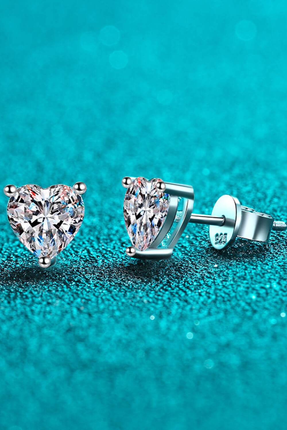 Joined By Love 2 Carat Moissanite Heart-Shaped Stud Earrings