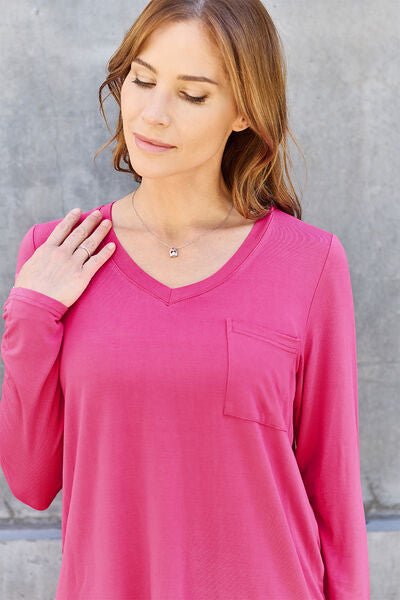 Basic Bae Take Me Anywhere V-Neck Long Sleeve Top