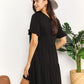 Double Take Love Language V-Neck Flounce Sleeve Tiered Dress