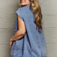 The Freakin' Weekend Collared Neck Sleeveless Denim Top with Pockets