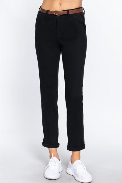 ACTIVE BASIC Own The Vibe Cotton-Span Twill Straight Pants