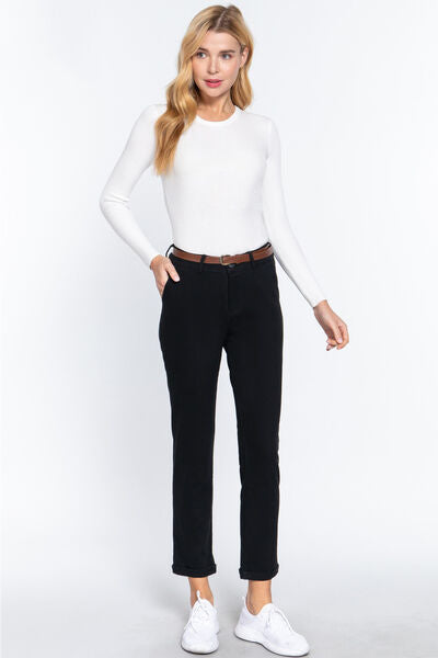 ACTIVE BASIC Own The Vibe Cotton-Span Twill Straight Pants