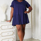 Double Take Love Language V-Neck Flounce Sleeve Tiered Dress