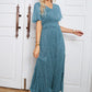 Small Town Glitter V-Neck High Slit Glitter Maxi Dress